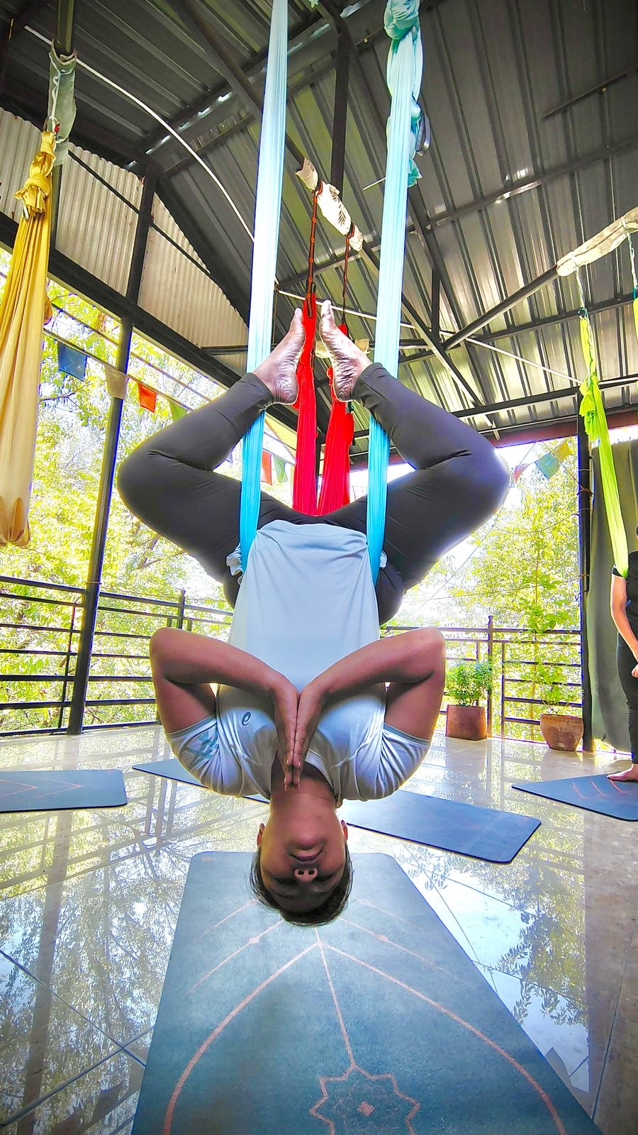 Aerial yoga practice
